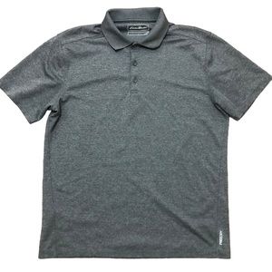 Eddie Bauer Men's Gray Polo Freedry Short Sleeves Shirt - Size Medium